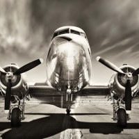 Vintage Plane Panoramic wallpaper