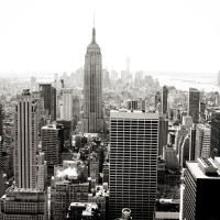 City New York Black and White Panoramic wallpaper
