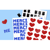 Sheet of custom adhesive vinyl stickers