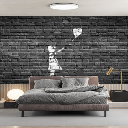 Banksy - The Girl with Balloons Panoramic wallpaper