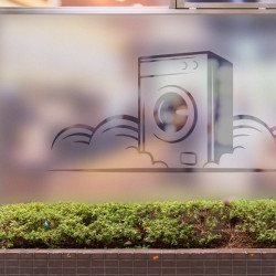 Laundry Logo 2 Privacy Window film
