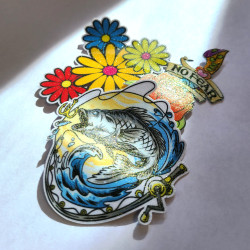 Gold glitter sticker