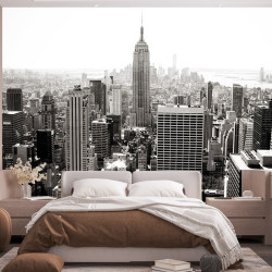 City New York Black and White Panoramic wallpaper