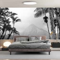 Jungle Forest Black and White 2 Panoramic Wallpaper