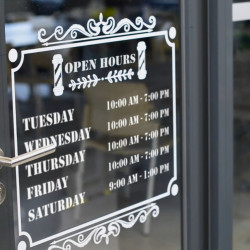 Business Hours Sign for Window