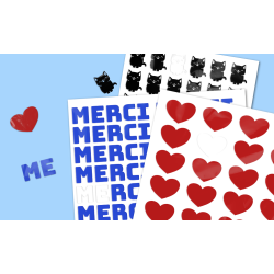 Sheet of custom adhesive vinyl stickers