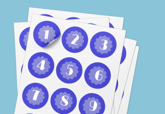 Numbered stickers