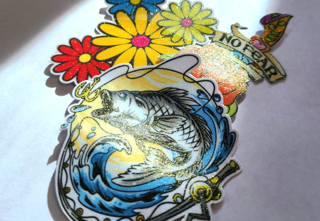 Gold glitter sticker