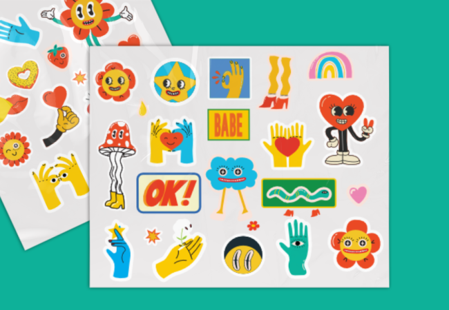 Sheet of custom stickers